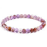 Auralite 23 Bracelet Stretch Amethyst Round Bead Gem Jewelry