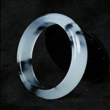 Natural Jade Bangle Bracelet Hand-Carved Charm Jewelry Accessories