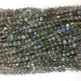 Natural Labr. Hand Cut Facet Flat Coin Small Beads Necklaces or Bracelets