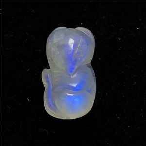 Fox Carved Moonstone Crystal Pendant 13x7mm Beads Healing Luck Gift Jewelry