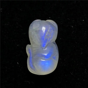 Fox Carved Moonstone Crystal Pendant 13x7mm Beads Healing Luck Gift Jewelry