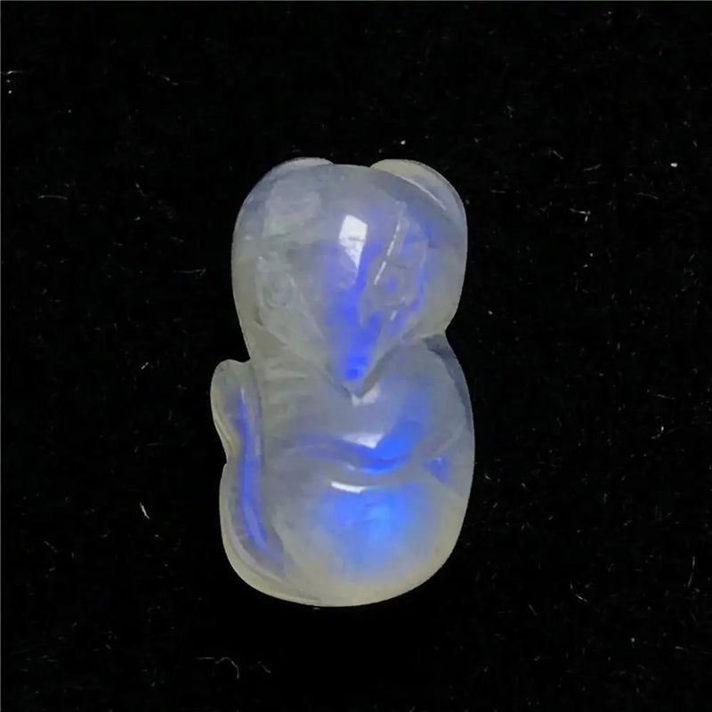Fox Carved Moonstone Crystal Pendant 13x7mm Beads Healing Luck Gift Jewelry