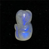 Fox Carved Moonstone Crystal Pendant 13x7mm Beads Healing Luck Gift Jewelry