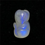 Fox Carved Moonstone Crystal Pendant 13x7mm Beads Healing Luck Gift Jewelry