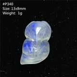 Moonstone Fox Pendant 13x8mm Beads Healing Luck Stone Jewelry