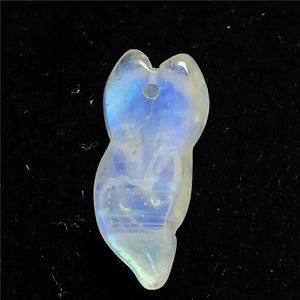 Natural Light Moonstone Fox Carved Pendant 16x6mm Beads Healing Luck Gift