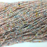 Natural Pink Morganite Star Faceted Rose Cut Round Small Necklaces Beads 4mm
