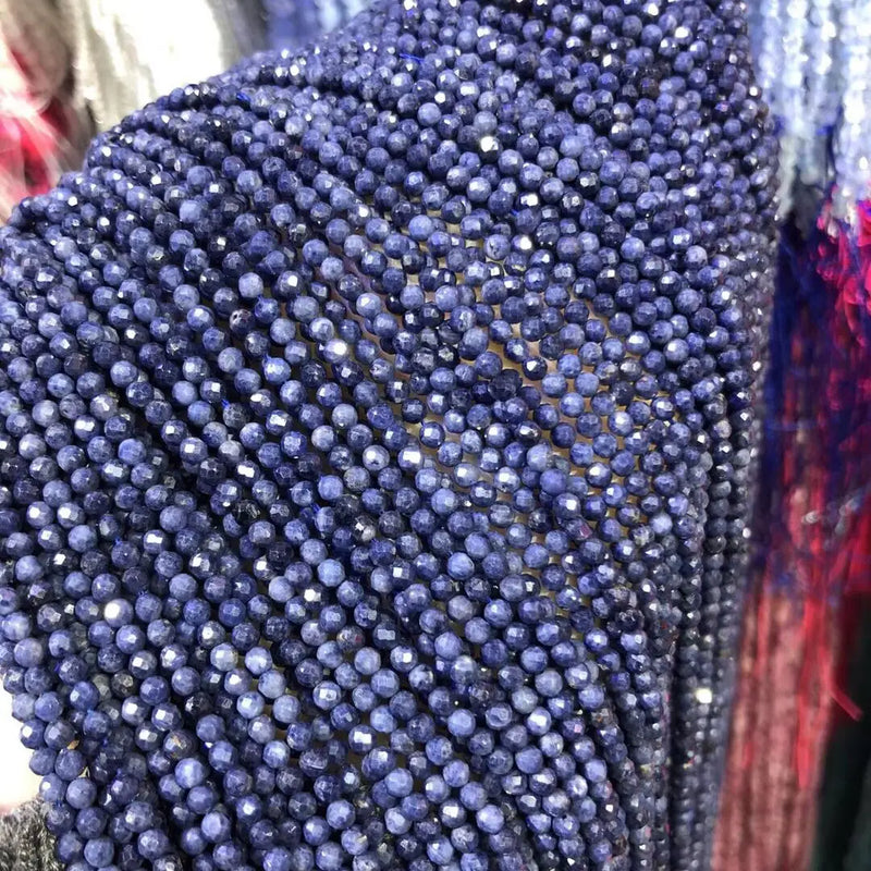 Natural Sapphires Beads 2.5mm Round Faceted Loose Beads DIY Jewelry