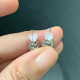 Ocean Topaz Stud Earrings 925 Silver 1.4ct Pave CZ