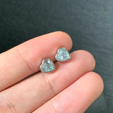 Ocean Topaz Stud Earrings 925 Silver 1.4ct Pave CZ