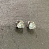 Ocean Topaz Stud Earrings 925 Silver 1.4ct Pave CZ