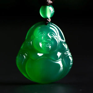 Natural Buddha Jade Pendant Chalcedony Amulet Charms