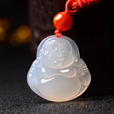 Natural Buddha Jade Pendant Chalcedony Amulet Charms