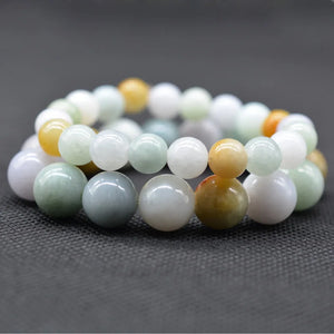 Natural Burma Jade Bracelet Men Women Beaded Amulet Bracelets