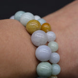 Natural Burma Jade Bracelet Men Women Beaded Amulet Bracelets