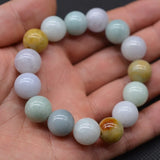 Natural Burma Jade Bracelet Men Women Beaded Amulet Bracelets