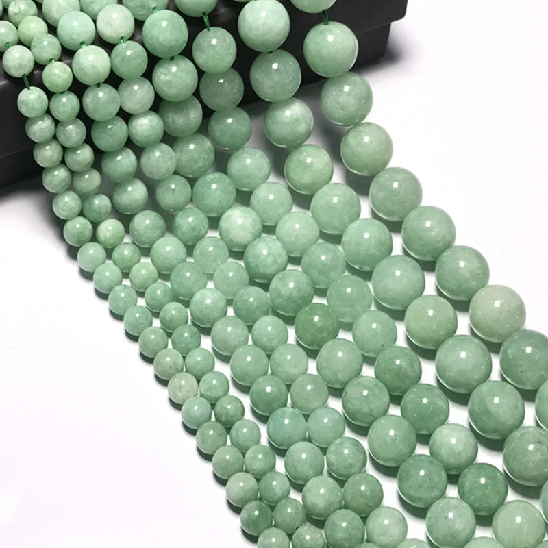 Natural Burma Jades Stone Beads 6-12MM Round Loose Jadeite Beads