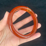 Natural Chalcedony Agate Red Bangle Bracelet Charm Jewellery