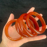 Natural Chalcedony Agate Red Bangle Bracelet Charm Jewellery