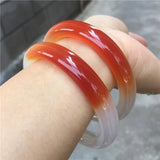 Chalcedony Red Bangle Bracelet Charm Jewellery Lucky Amulet for Her