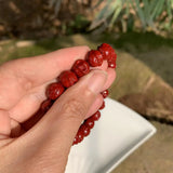 Natural Cinnabar Buddha Bracelet Crystal Gift Woman Round Beads Jewelry Fine
