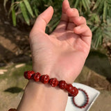 Natural Cinnabar Buddha Bracelet Crystal Gift Woman Round Beads Jewelry Fine