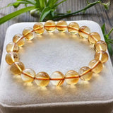 Natural Citrine Yellow Gemstone Round Beads Bracelet 8-12mm Brazil
