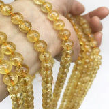 Natural Citrines Stone Beads 6/8/10mm Round Yellow Crystal Beads