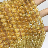 Natural Citrines Stone Beads 6/8/10mm Round Yellow Crystal Beads