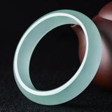 Natural Ice Jade Bangles Bracelet Chinese Hand-Carved Charm Jewelry
