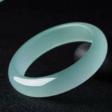 Natural Ice Jade Bangles Bracelet Chinese Hand-Carved Charm Jewelry