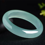 Natural Ice Jade Bangles Bracelet Chinese Hand-Carved Charm Jewelry