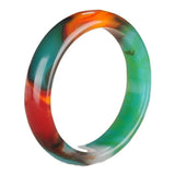 Natural Jade Bangle Bracelet Hand-Carved Amulet Women Men