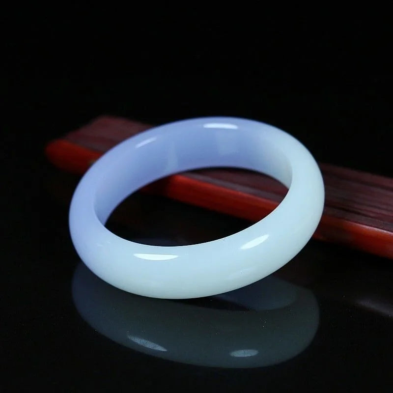 Natural Jade Bangle Bracelet Chinese Jewelry Jadeite Carved Charm