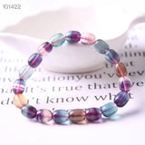 Colorful Fluorite Quartz Barrel Bracelet Clear Beads 11x8mm AAAAA