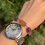 Natural Fluorite PIXIU Beads Bracelet Stretch Crystal