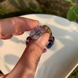 Natural Fluorite PIXIU Beads Bracelet Stretch Crystal