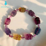 Natural Fluorite PIXIU Beads Bracelet Stretch Crystal