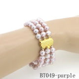 Freshwater Pearl 3-Row Bracelet 7-8mm Women's Jewelry Gift