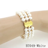 Freshwater Pearl 3-Row Bracelet 7-8mm Women's Jewelry Gift
