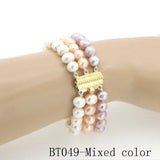 Freshwater Pearl 3-Row Bracelet 7-8mm Women's Jewelry Gift