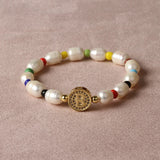 Freshwater Pearl Bracelets with Cubic Zirconium 26 Letters