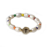 Freshwater Pearl Bracelets with Cubic Zirconium 26 Letters