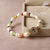 Freshwater Pearl Bracelets with Cubic Zirconium 26 Letters