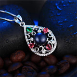 Freshwater Pearl Pendant Necklace 925 Silver Colorful Zircon Pendant