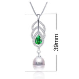 Freshwater Pearl Crystal Pendant Zircon Silver Jewelry Women