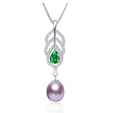Freshwater Pearl Crystal Pendant Zircon Silver Jewelry Women