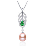 Freshwater Pearl Crystal Pendant Zircon Silver Jewelry Women