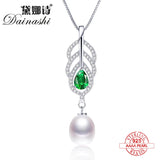Freshwater Pearl Crystal Pendant Zircon Silver Jewelry Women