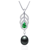 Freshwater Pearl Crystal Pendant Zircon Silver Jewelry Women
